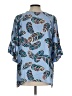 Democracy 100% Rayon Blue 3/4 Sleeve Blouse Size L - photo 2