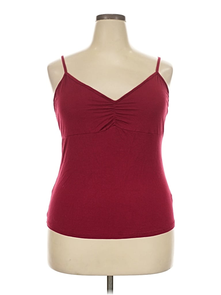 Pre-owned Ekouaer Tank Top Burgundy Strapless Neckline Tops