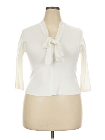 Zara W&B Collection 3/4 Sleeve Blouse (view 1)