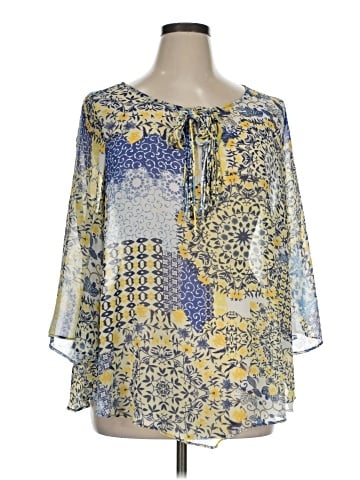 One World 3/4 Sleeve Blouse (view 1)