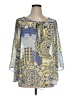 One World 100% Polyester Blue 3/4 Sleeve Blouse Size 1X - photo 1