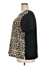 Van Heusen 100% Polyester Animal Print Black Short Sleeve Top Size XXL - photo 5
