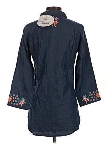Parsley & Sage 3/4 Sleeve Button-Down Shirt (view 2)