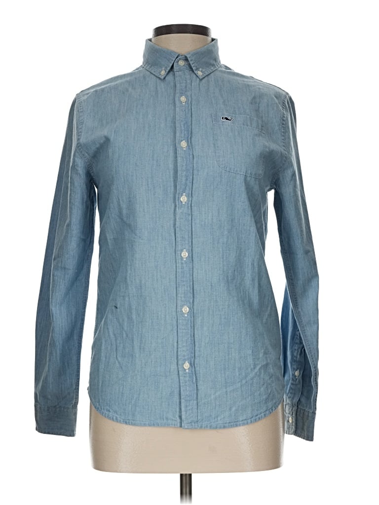 Pre-owned Vineyard Vines Long Sleeve Button Down Shirt In Blue