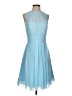 Bill Levkoff 100% Polyester Solid Blue Cocktail Dress Size 4 - photo 1