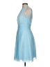 Bill Levkoff 100% Polyester Solid Blue Cocktail Dress Size 4 - photo 5