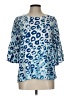 Zozo Animal Print Blue 3/4 Sleeve Blouse Size L - photo 1