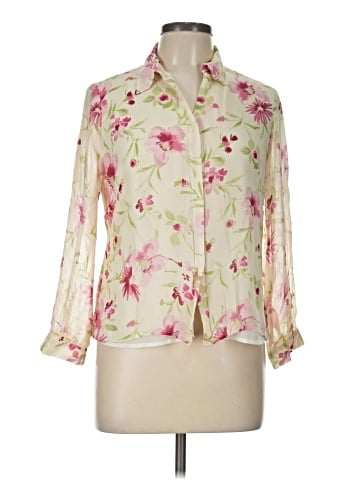 Laura Ashley 3/4 Sleeve Silk Top (view 1)