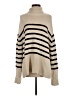 Gap 100% Cotton Stripes Tan Turtleneck Sweater Size S - photo 1