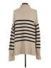 Gap 100% Cotton Stripes Tan Turtleneck Sweater Size S - photo 2