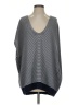 Gap Outlet 100% Cotton Chevron-herringbone Gray Poncho Size S - photo 1
