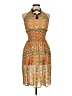 eShakti 100% Polyester Print Orange Cocktail Dress Size M (estimated) - photo 1