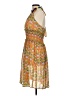 eShakti 100% Polyester Print Orange Cocktail Dress Size M (estimated) - photo 5