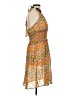 eShakti 100% Polyester Print Orange Cocktail Dress Size M (estimated) - photo 4