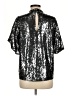 Ann Taylor Metallic Silver Short Sleeve Blouse Size M - photo 2