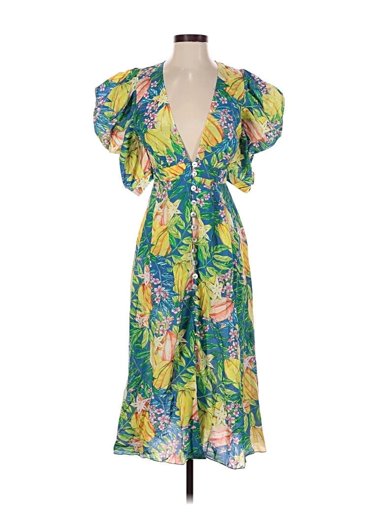 Pre-owned Farm Rio Cocktail Dress In Blue
