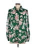 Shein 100% Polyester Floral Green Long Sleeve Blouse Size L - photo 1