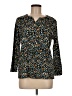 Appleseeds 100% Cotton Print Teal 3/4 Sleeve Blouse Size M (petite) - photo 1