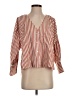 Harshman Stripes Red 3/4 Sleeve Blouse Size S - photo 1
