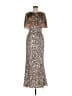Mac Duggal 100% Polyester Brown Silver Cocktail Dress Size 6 - photo 1