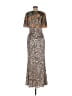 Mac Duggal 100% Polyester Brown Silver Cocktail Dress Size 6 - photo 2
