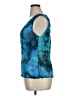 Alberto Makali 100% Polyester Tie-dye Teal Sleeveless Blouse Size XL - photo 5
