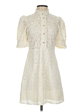 zara lace dress with rhinestone buttons Zara Basic Elegant Emerald Green Lace Dress with Faux Pearl Buttons, S FADVault