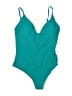 Unbranded Color Block Teal One Piece Swimsuit Size L (estimated) - photo 1
