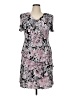 Connected Apparel 100% Polyester Print Gray Cocktail Dress Size 14 - photo 1