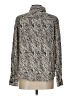 MNG 100% Viscose Animal Print Silver Long Sleeve Blouse Size 12 - photo 2