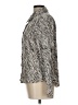 MNG 100% Viscose Animal Print Silver Long Sleeve Blouse Size 12 - photo 5