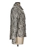 MNG 100% Viscose Animal Print Silver Long Sleeve Blouse Size 12 - photo 4