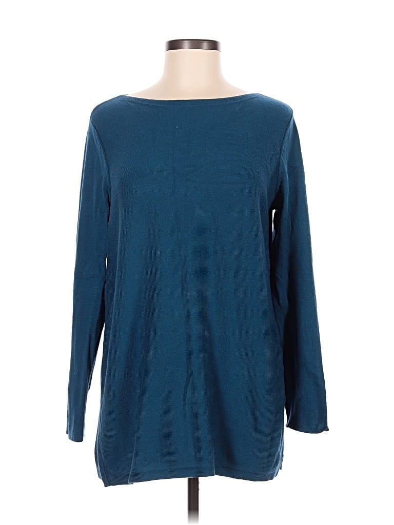 Pre-owned Jjill 3/4 Sleeve T-shirt In Blue