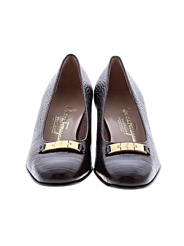 Salvatore Ferragamo vintage croc embossed heels (view 2)