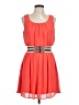 BCX 100% Polyester Solid Orange Casual Dress Size L - photo 1