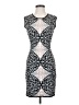 BCBGMAXAZRIA Graphic Silver Cocktail Dress Size S - photo 1