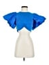 Zara 100% Cotton Blue Short Sleeve Top Size S - photo 1