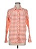 Columbia Checkered-gingham Orange Long Sleeve Button-Down Shirt Size M - photo 1