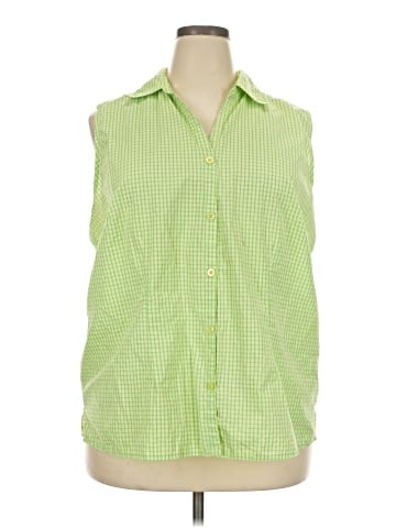 Basic Editions Sleeveless Button-Down Shirt (view 1)