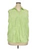 Basic Editions Checkered-gingham Green Sleeveless Button-Down Shirt Size 2X - photo 1