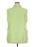 Basic Editions Checkered-gingham Green Sleeveless Button-Down Shirt Size 2X - photo 2