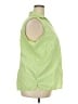 Basic Editions Checkered-gingham Green Sleeveless Button-Down Shirt Size 2X - photo 4