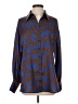 Crosby Animal Print Blue Long Sleeve Blouse Size XS - photo 1