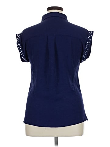 Ashley Blue Short Sleeve Blouse (view 2)