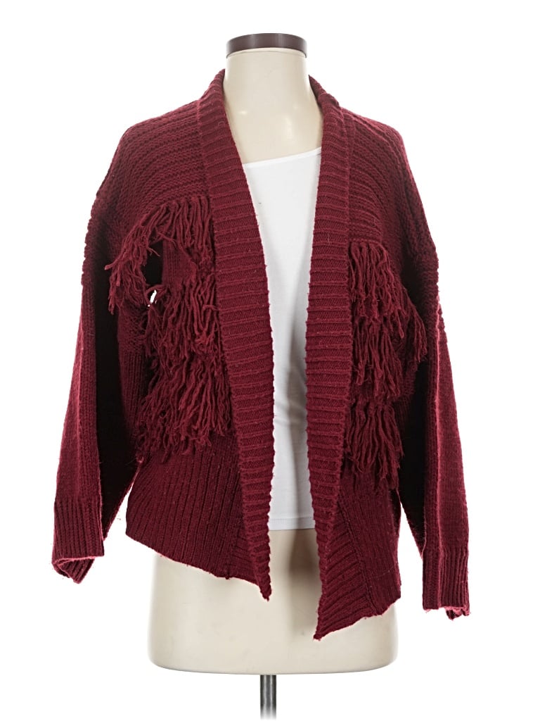 Pre-owned Raga Cardigan Sweater In Burgundy