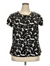 Merona 100% Polyester Black Short Sleeve Blouse Size XXL - photo 1