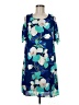 Luxology 100% Polyester Print Blue Casual Dress Size 8 - photo 1