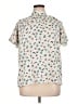 Ann Taylor 100% Polyester Floral Ivory Short Sleeve Blouse Size XL - photo 1