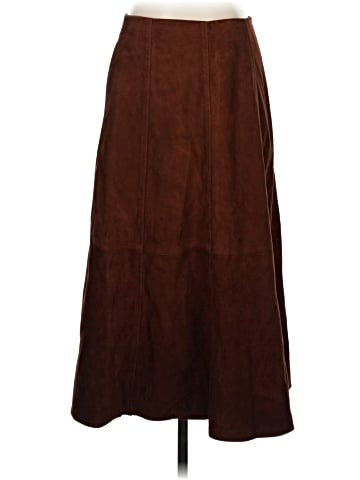 Madewell Suede Seamed Midi Skirt (view 1)