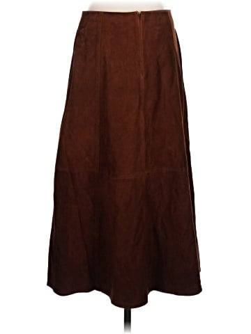 Madewell Suede Seamed Midi Skirt (view 2)